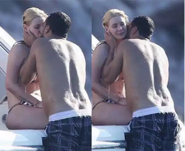 Iggy Azalea and French Montana pictured kissing on a yacht in Mexico.